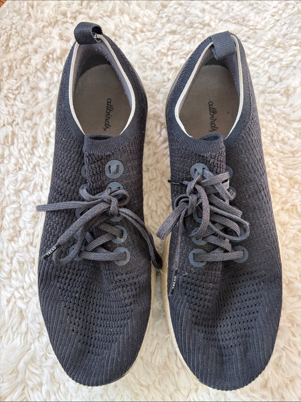 allbirds Men’s Black Knit Lace-Up Athletic Sneakers